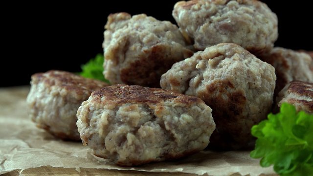 Rotating Mini Burgers (not seamless loopable 4K UHD footage)