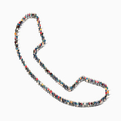 people  shape  handset icon