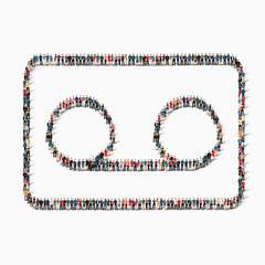 people audio cassettes icon