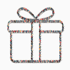 group  people  shape  gift vector