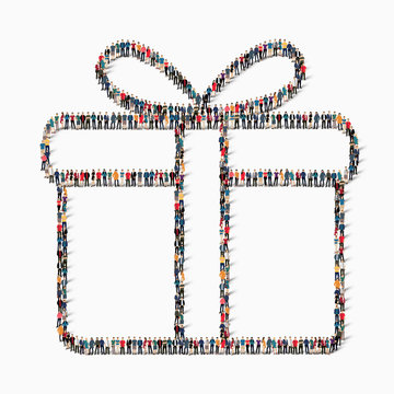 group  people  shape  gift vector