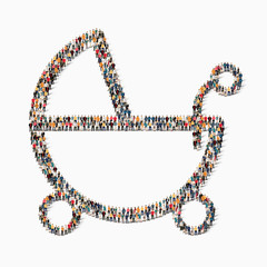 people  baby stroller icon