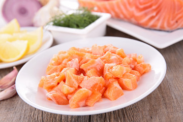 raw salmon fish