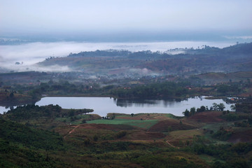 water reservoir in the mountain