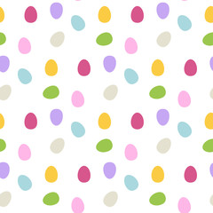 Eggs seamless pattern on white background.Happy Easter background
