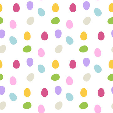 Eggs seamless pattern on white background.Happy Easter background