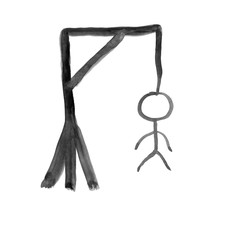 Hangman is painted with black paint