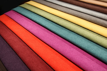 Textile materials variety shades of colors