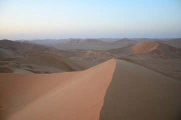 Fototapeta na wymiar Desert panorama and sand dunes