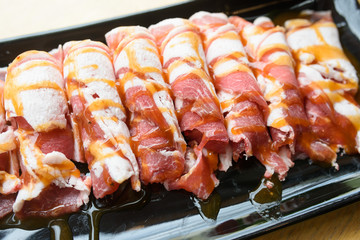 freshness sliced pork for grill
