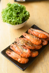 a detail of grilled shrimps