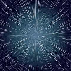 Warp Stars. Ray Galaxy Background