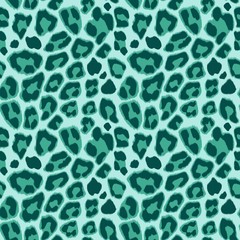 Turquoise Leopard Seamless Pattern