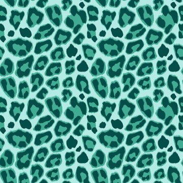 Turquoise Leopard Seamless Pattern