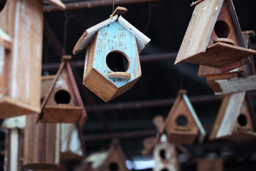 grunge wooden bird house.
