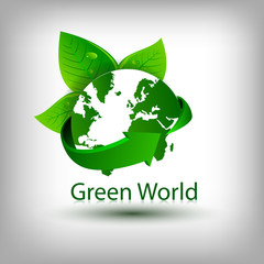 Ecology concept vector design, green world natural