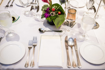 Table set up for meal
