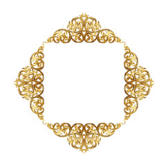 Ornament elements, vintage gold floral designs