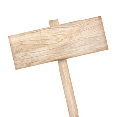 Wooden sign isolated on white