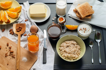 Healthy Breakfast Coffee Toast Various Regular Set