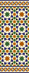 Arabic tiles seamless horizontal pattern 3