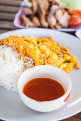 rice and omelet it's popular traditional Thai style food