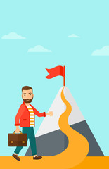 Cheerful leader man.