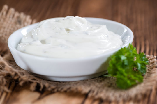 Fresh made Sour Cream (selective focus)