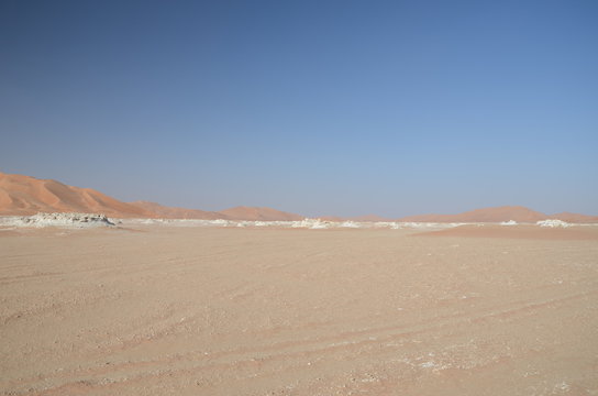 White rocks and sand dunes sahara desert