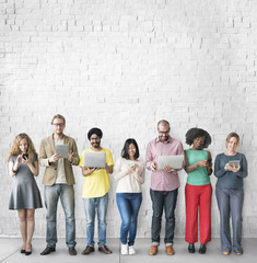 Obraz premium Group of People Connection Digital Device Concept