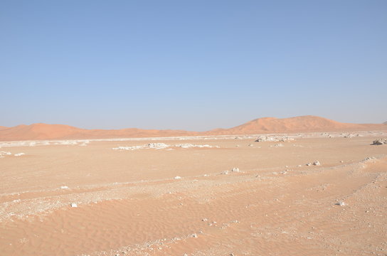 White rocks and sand dunes sahara desert