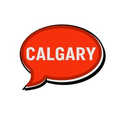 CALGARY wording on red Speech bubbles