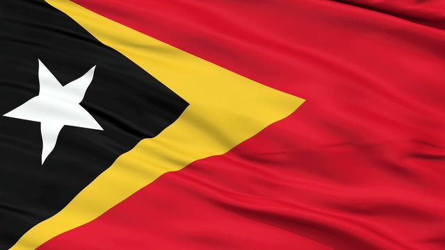 East Timor Flag Close Up Realistic Animation Seamless Loop - 10 Seconds Long