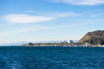 Scenery with a view of the port town