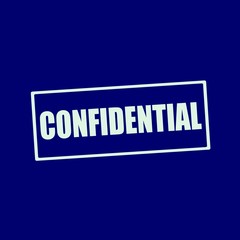 confidential white wording on rectangle blue-black background