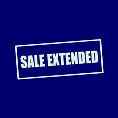 sale extended white wording on rectangle blue-black background