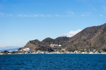 Fototapeta na wymiar Scenery with a view of the port town