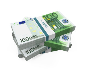 Stacks of 100 Euro Banknotes