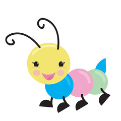 Cute caterpillar  vector illustration