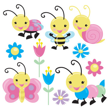 Cute insect vector illustration 