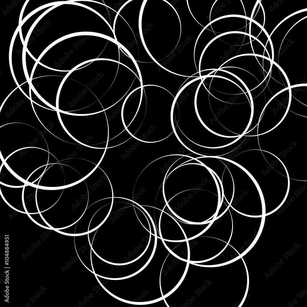 Aufkleber abstract scattered circle shapes. artistic monochrome image.