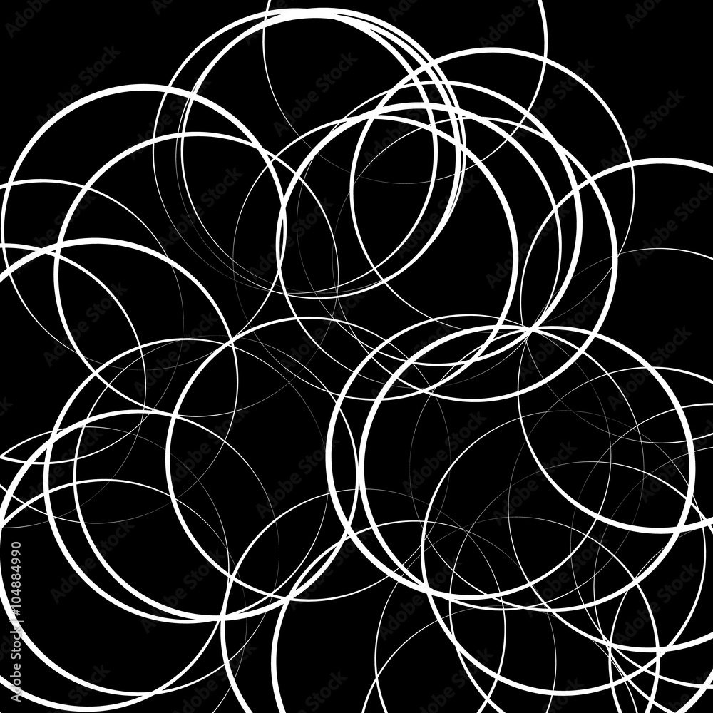 Aufkleber abstract scattered circle shapes. artistic monochrome image.