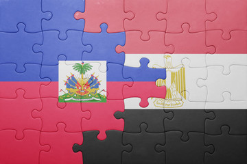 puzzle with the national flag of haiti and egypt