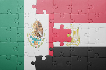 puzzle with the national flag of mexico and egypt