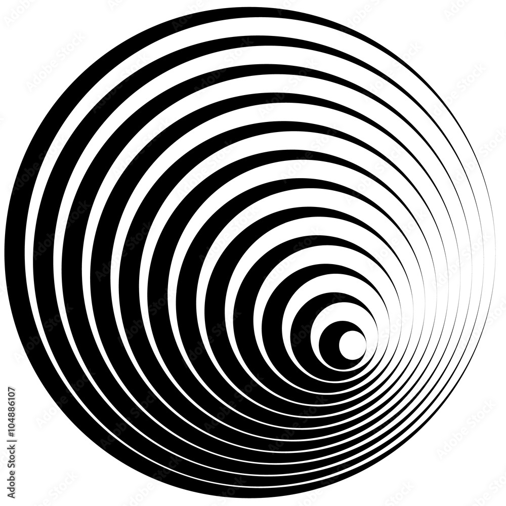 Leinwandbilder concentric circles with stroke profile abstract element.