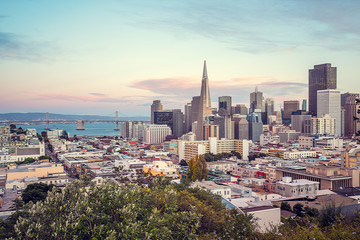 cityscape and skyline of san francisco in USA