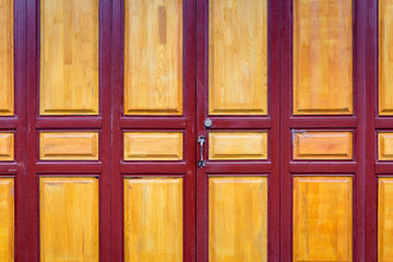 Old wooden red door