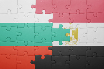 puzzle with the national flag of bulgaria and egypt