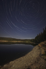 circumpolar view of stars in sky at night