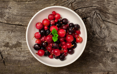 Ripe summer berries with mint